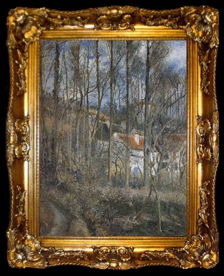 framed  Camille Pissarro The Cote des Boeufs at L-Hermitage, ta009-2